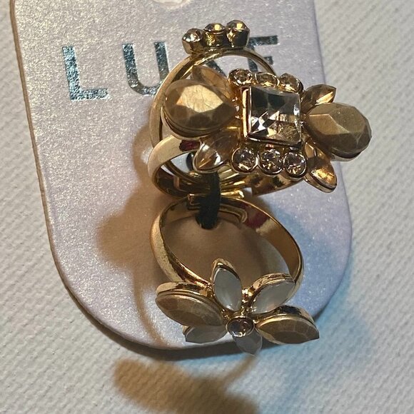 LUXE set of three gold-tone rings - Picture 11 of 11